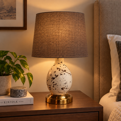 Ivory Studio Table Lamp Dark Brown Trendy Home