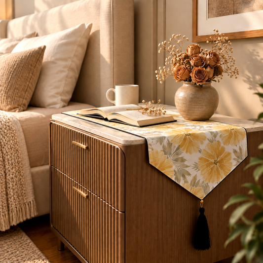 Printed - Honey Blossom Bed Side Table Accent Trendy Home