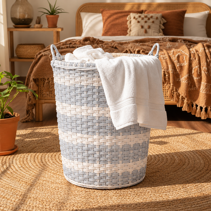 Handmade - Rattan Dove Wicker Laundry Basket Trendy Home
