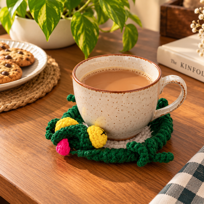 Handmade - Crochet Frog Coaster Trendy Home
