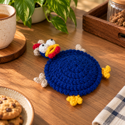 Handmade - Crochet Goofy Chicken Coaster Trendy Home