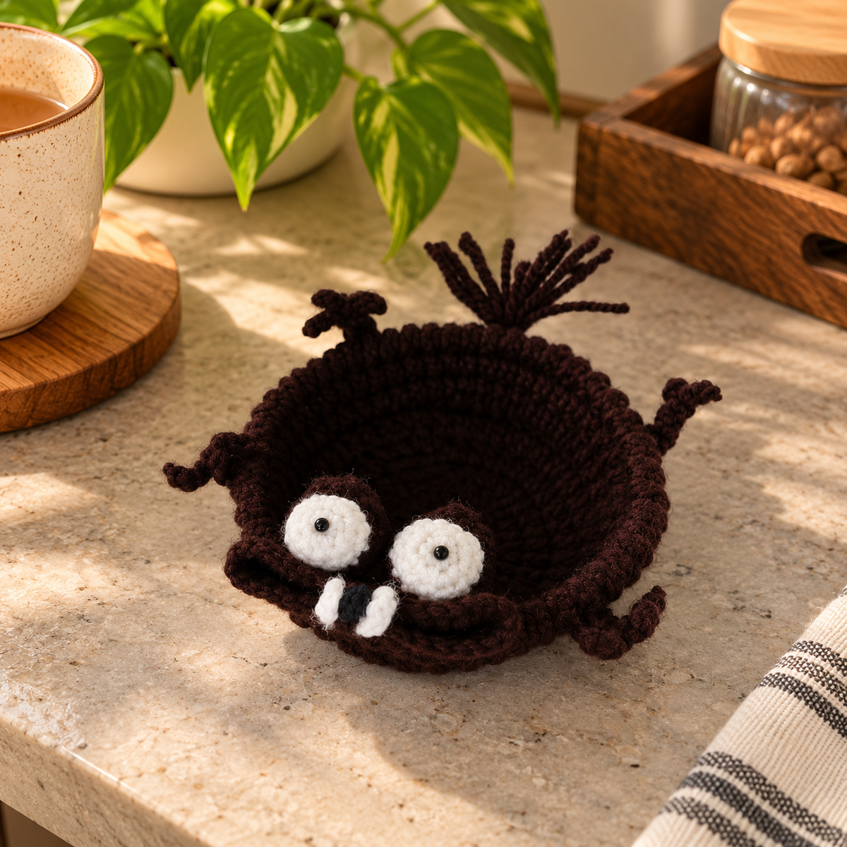Handmade - Crochet Funny Squirrel Coaster Trendy Home
