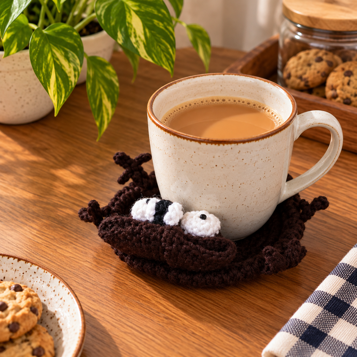 Handmade - Crochet Funny Squirrel Coaster Trendy Home