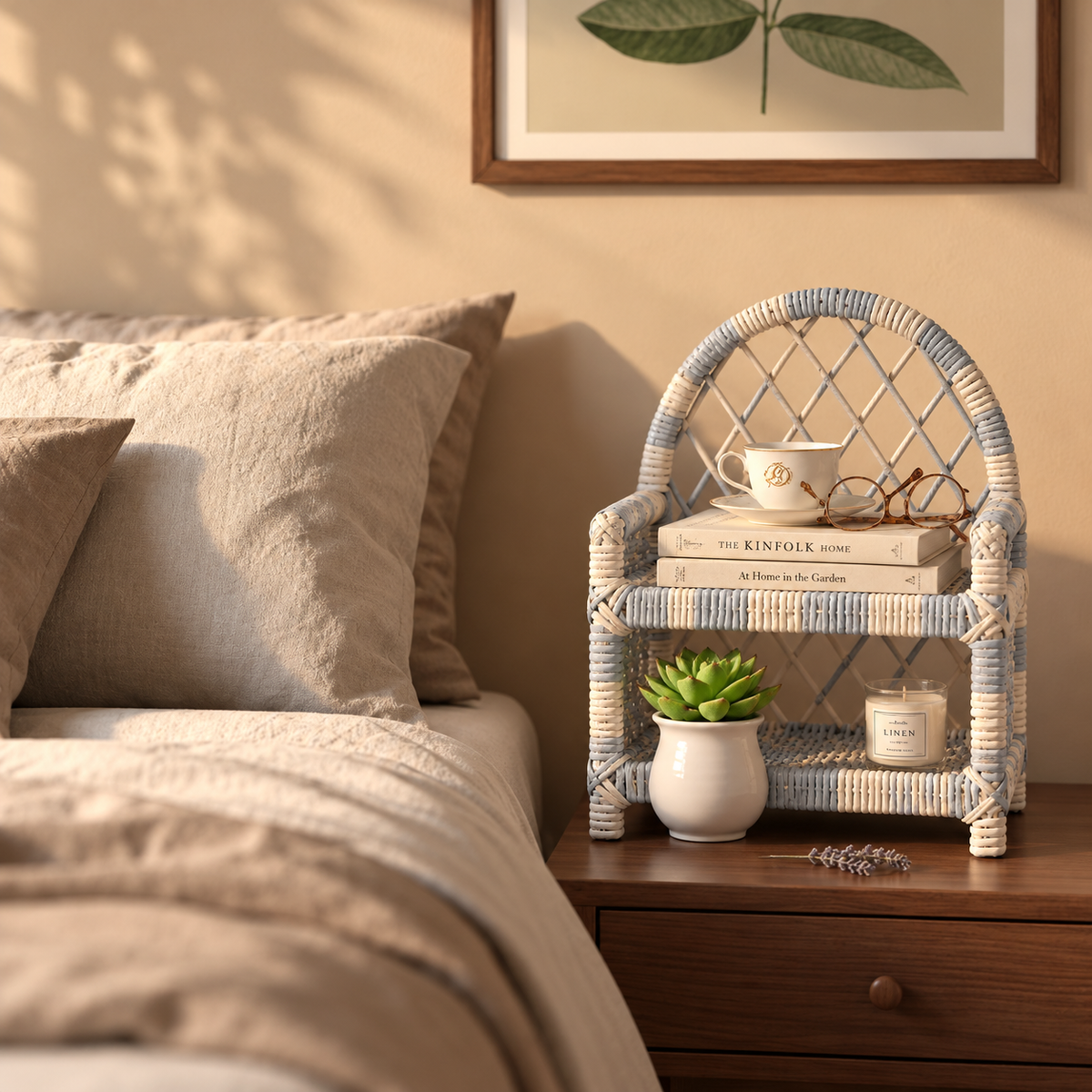 Handmade - Rattan Dove Heritage Tabletop Shelf Trendy Home