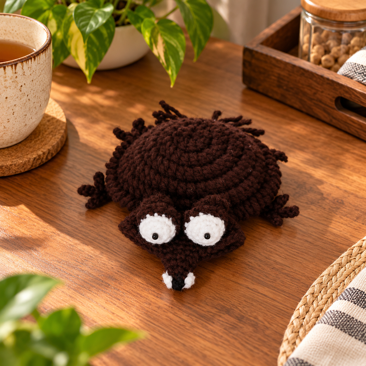 Handmade - Crochet Funny Squirrel Coaster Trendy Home