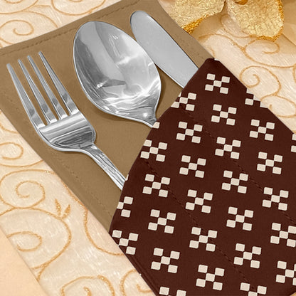 Printed - Espresso Foulard Cutlery Pouch Trendy Home
