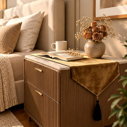Malai Velvet - Fawn Bed Side Table Accent Trendy Home