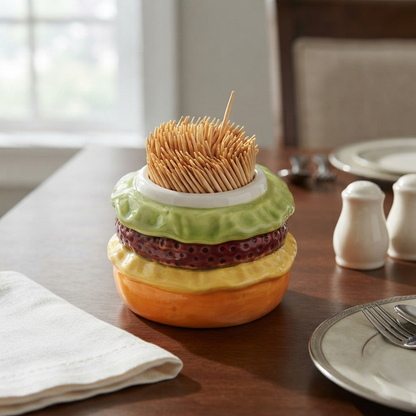 Ceramic - Cheeseburger Toothpick Holder
