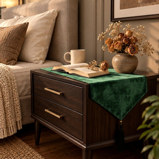 Malai Velvet - Emerald Bed Side Table Accent Trendy Home