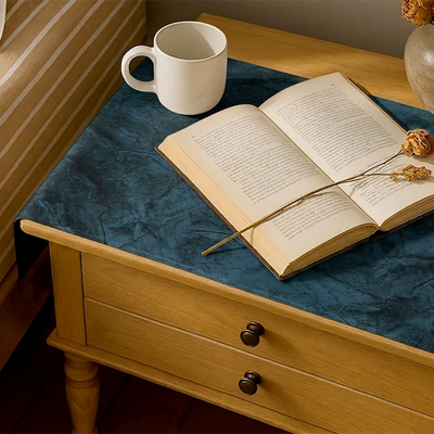 Turkish Velvet - Deep Blue Bed Side Table Accent Trendy Home