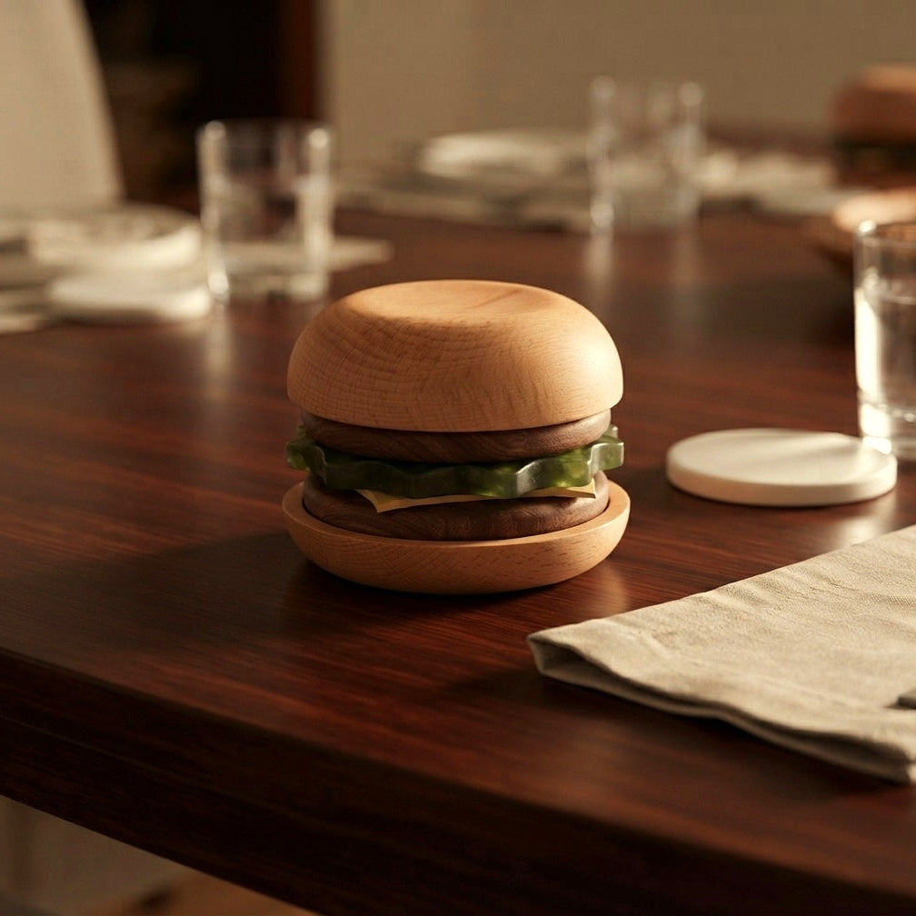 Wooden - Hamburger Tea Coaster Set Trendy Home