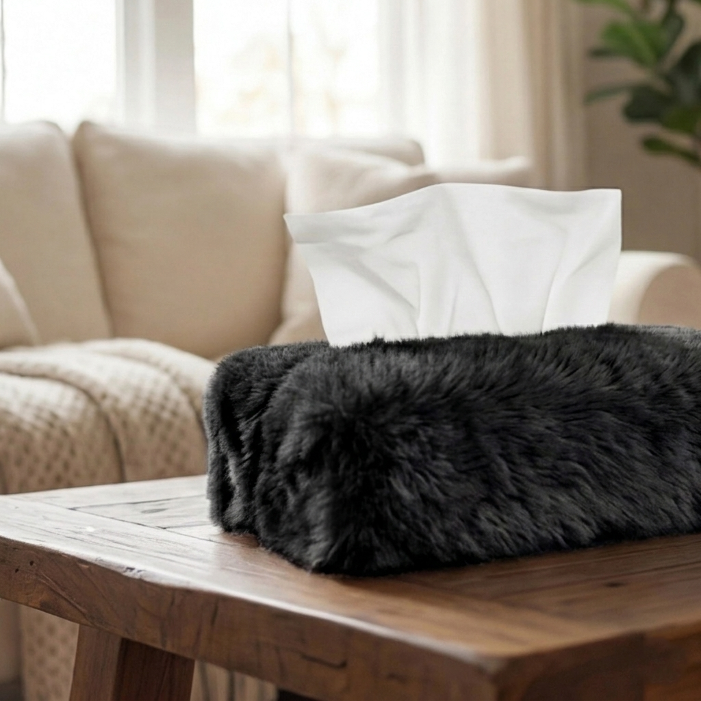 Cat Fur - Obsidian Tissue Box Trendy Home