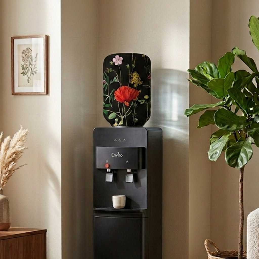 Printed - Black Rosey Bottle Dispenser Cover