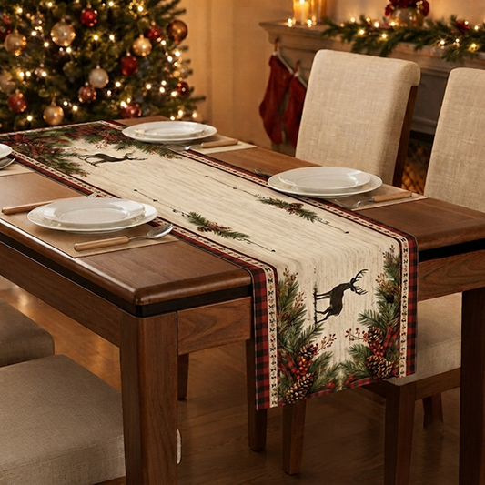 Printed - Rustic Reindeer Table Runner