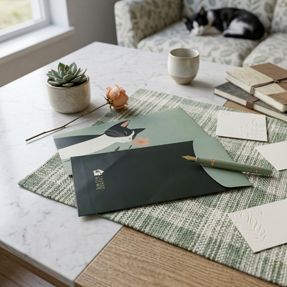 Tuxedo Cat Envelope Trendy Home