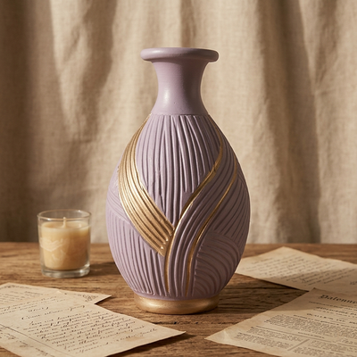 Old Bottle - Lavender Gold Vase Trendy Home