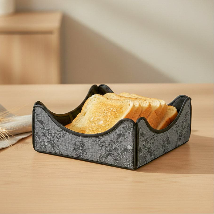Embossed Leather - Silver Breadbasket Trendy Home