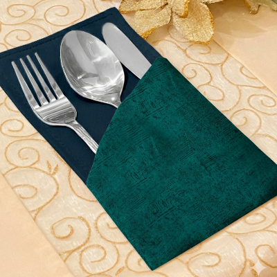 Turkish Velvet - Navy Blue Cutlery Pouch Trendy Home