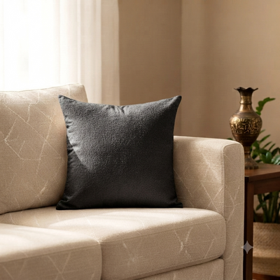 Teddy Fur - Charcoal Black Cushion Cover Trendy Home