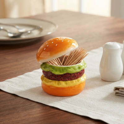 Ceramic - Cheeseburger Toothpick Holder trendy home