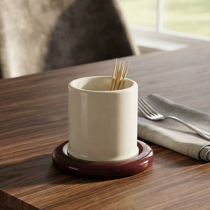 Ceramic - Red Apple Toothpick Holder