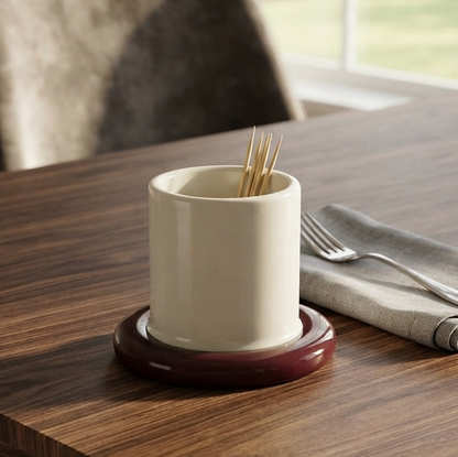 Ceramic - Red Apple Toothpick Holder