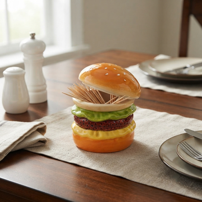 Ceramic - Cheeseburger Toothpick Holder