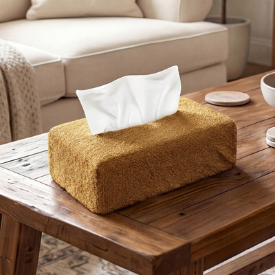 Teddy Fur - Honey Gold Tissue Box Trendy Home