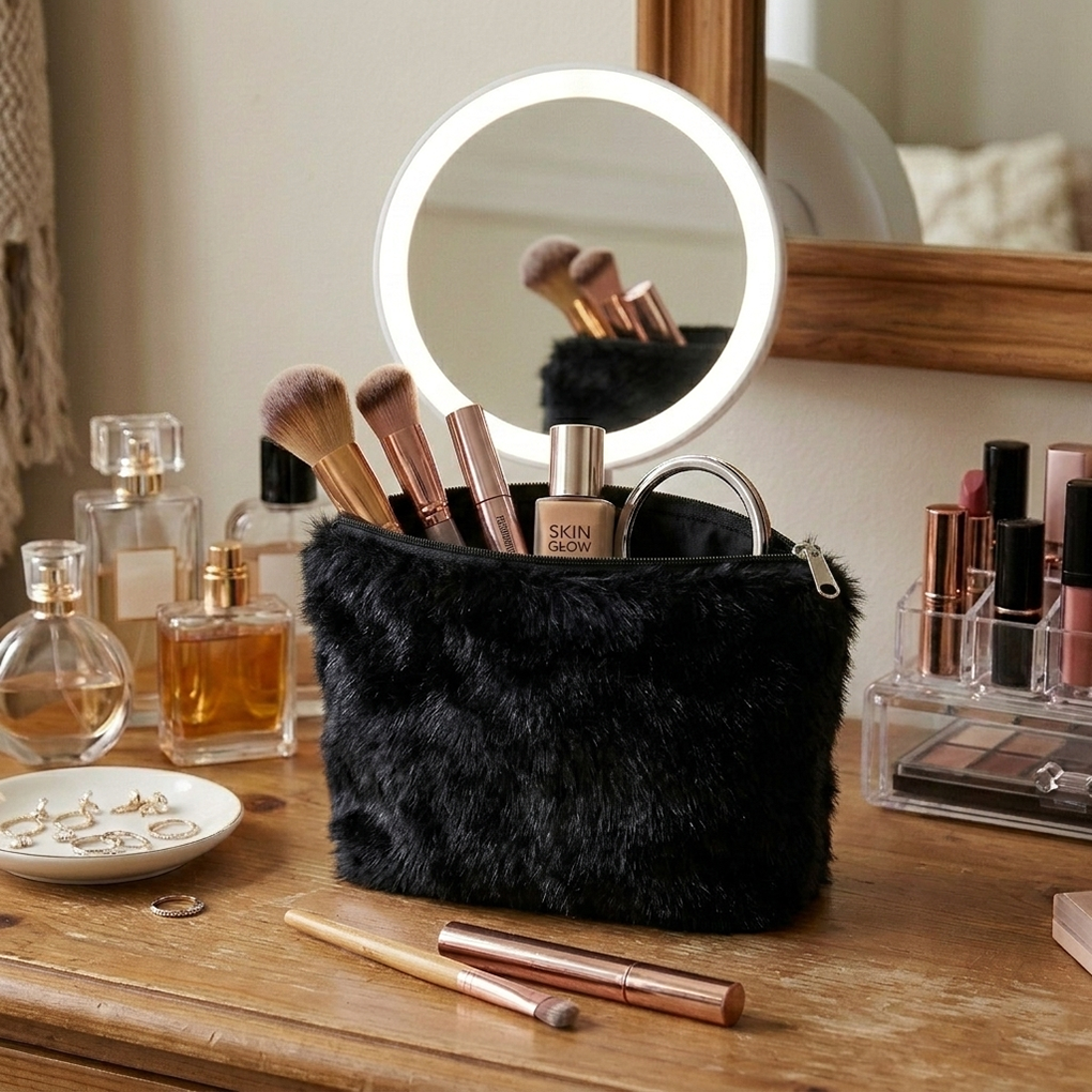 Cat Fur - Obsidian Cosmetic Pouch