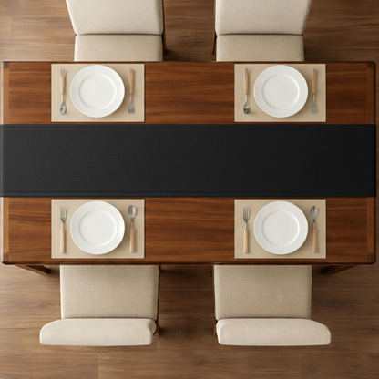 Leather - Black Table Runner Trendy Home