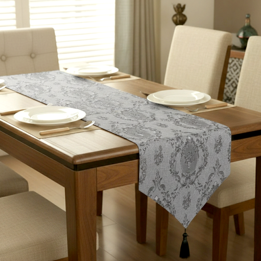 Embossed Leather - Silver Table Runner Trendy Home
