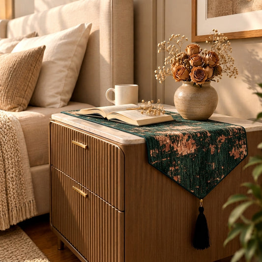 Shanghai Velvet - Emerald Bed Side Table Accent Trendy Home