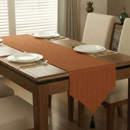 Patterned Leather - Bronze Table Runner Trendy Home