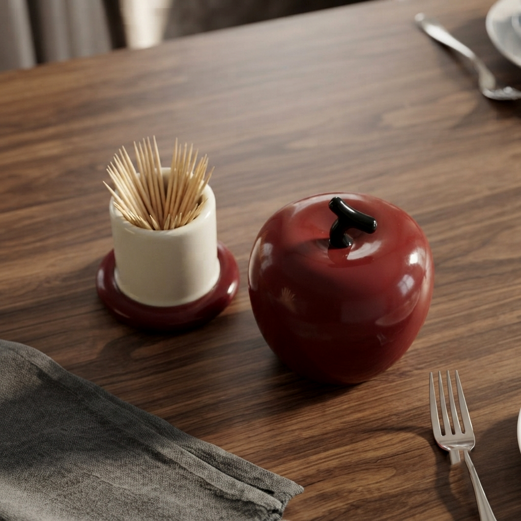 Ceramic - Red Apple Toothpick Holder