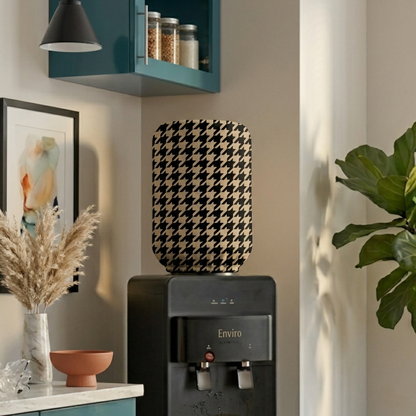 Printed - Beige Houndstooth Bottle Dispenser Cover