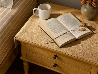 Teddy Fur - Honey Gold Bed Side Table Accent Trendy Home