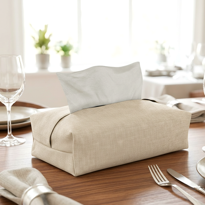 Fine Jute - Wheat Tissue Box Trendy Home