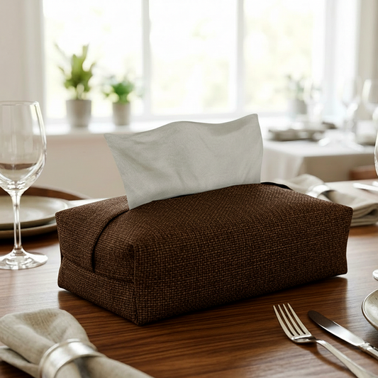 Fine Jute - Espresso Tissue Box Trendy Home