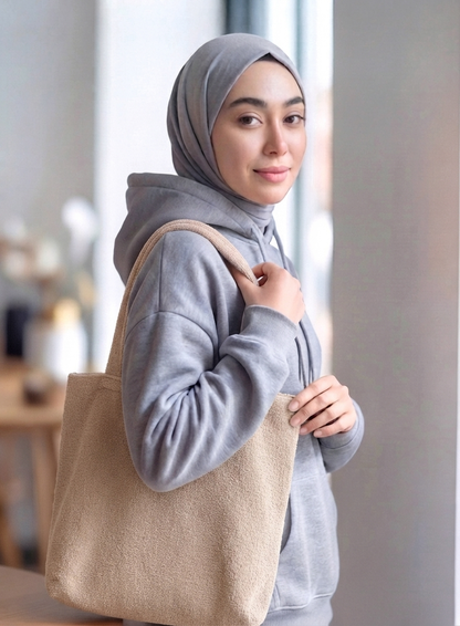 Teddy Fur - Sand Beige Tote Bag