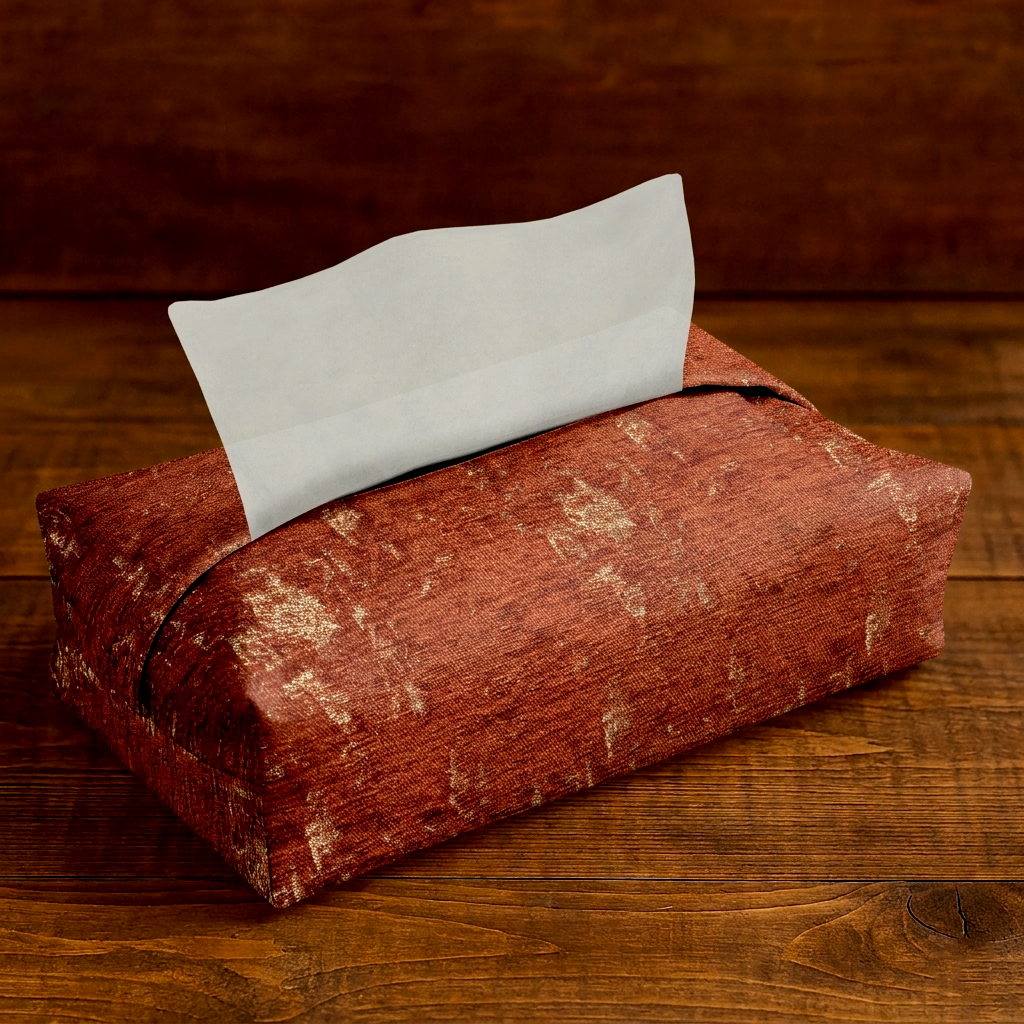 Shanghai Velvet - Rust Tissue Box Trendy Home