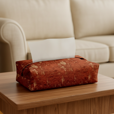 Shanghai Velvet - Rust Tissue Box Trendy Home