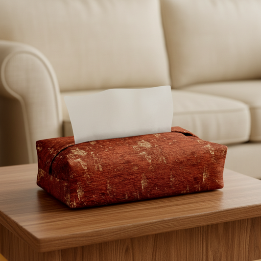 Shanghai Velvet - Rust Tissue Box Trendy Home