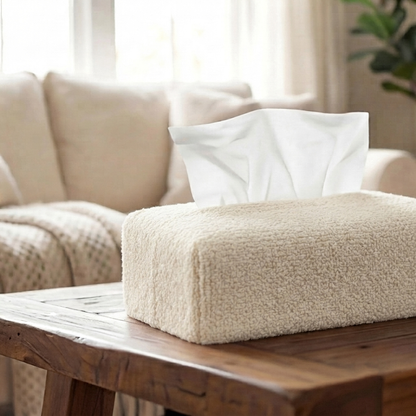 Teddy Fur - Soft Ivory Tissue Box