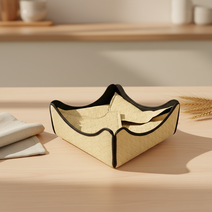 Patterned Leather - Beige Breadbasket Trendy Home