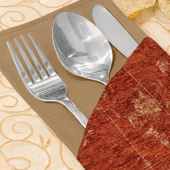 Shanghai Velvet - Rust Cutlery Pouch Trendy Home