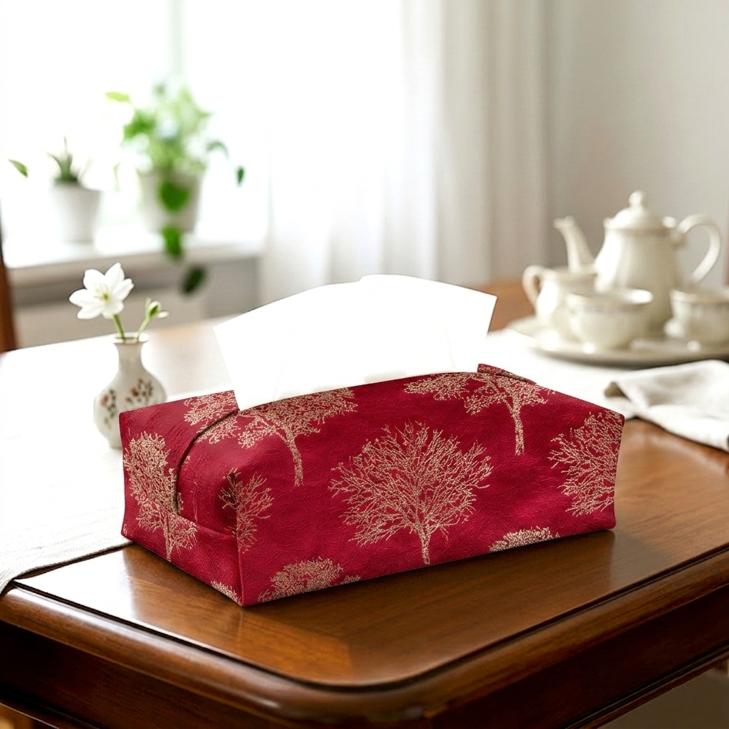 Shanghai - Ruby Tissue Box Trendy Home
