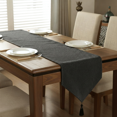 Teddy Fur - Charcoal Black Table Runner Trendy Home