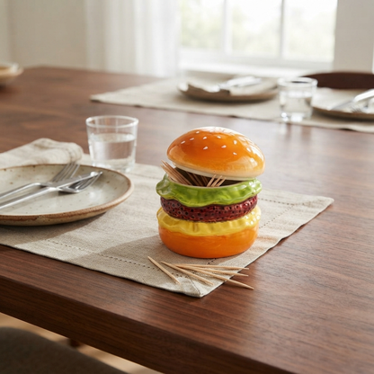 Ceramic - Cheeseburger Toothpick Holder