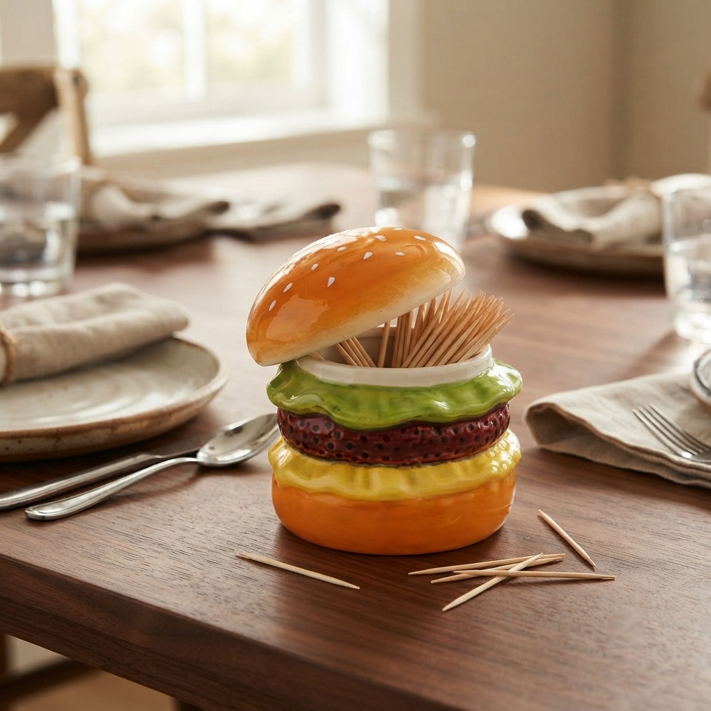Ceramic - Cheeseburger Toothpick Holder