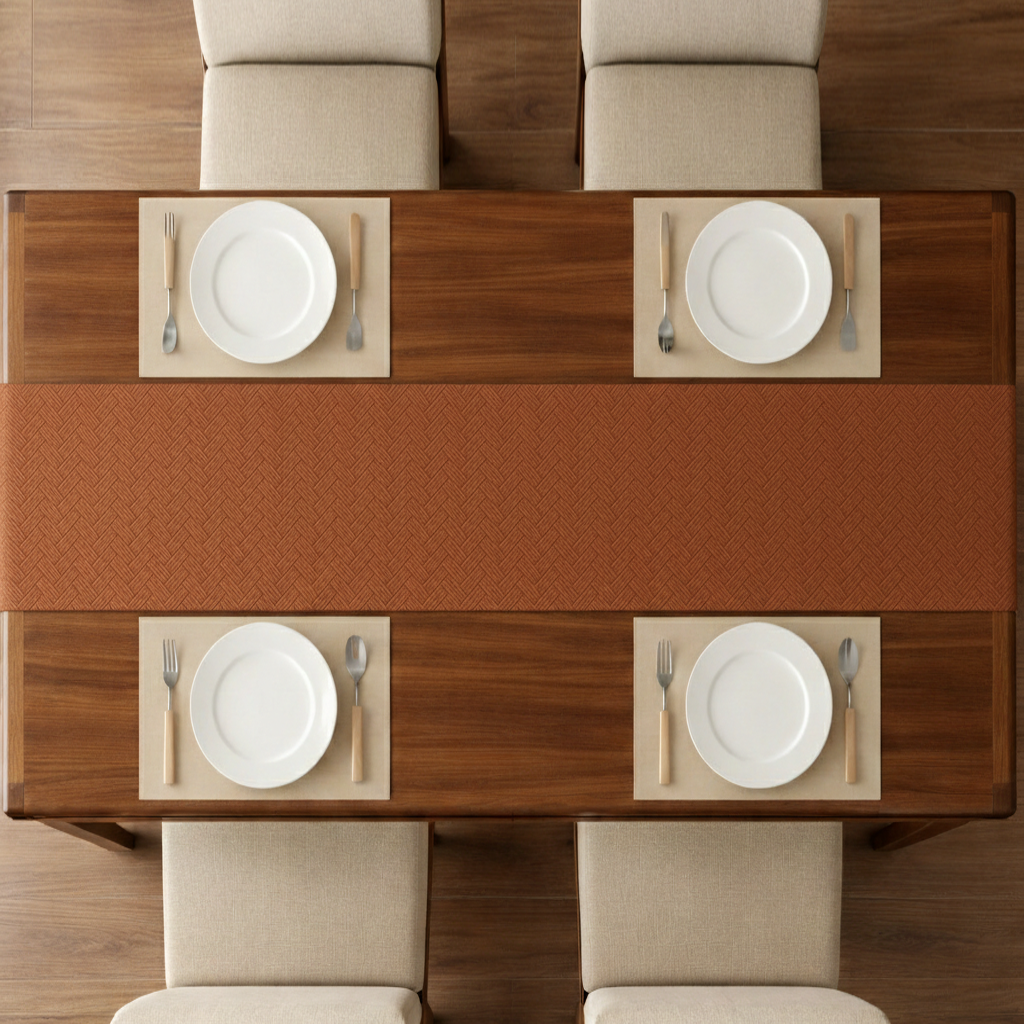 Patterned Leather - Bronze Table Runner Trendy Home